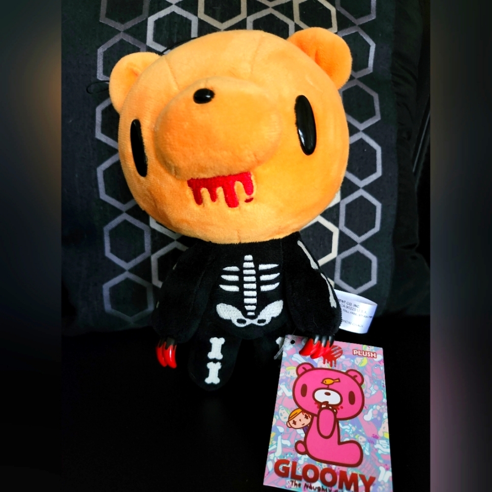 COPY - BNWT 7 inch Gloomy Bear Orange And Black Skeleton Plush